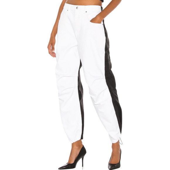 Alexander Wang Women's Black and White Denim And Nylon Jean - Used - Size 27 - Picture 1 of 6